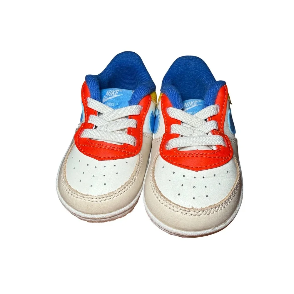 Nike Force‎ 1 Crib Toddler Shoes Sail Game Royal MultiColor Infant 4C Sneaker